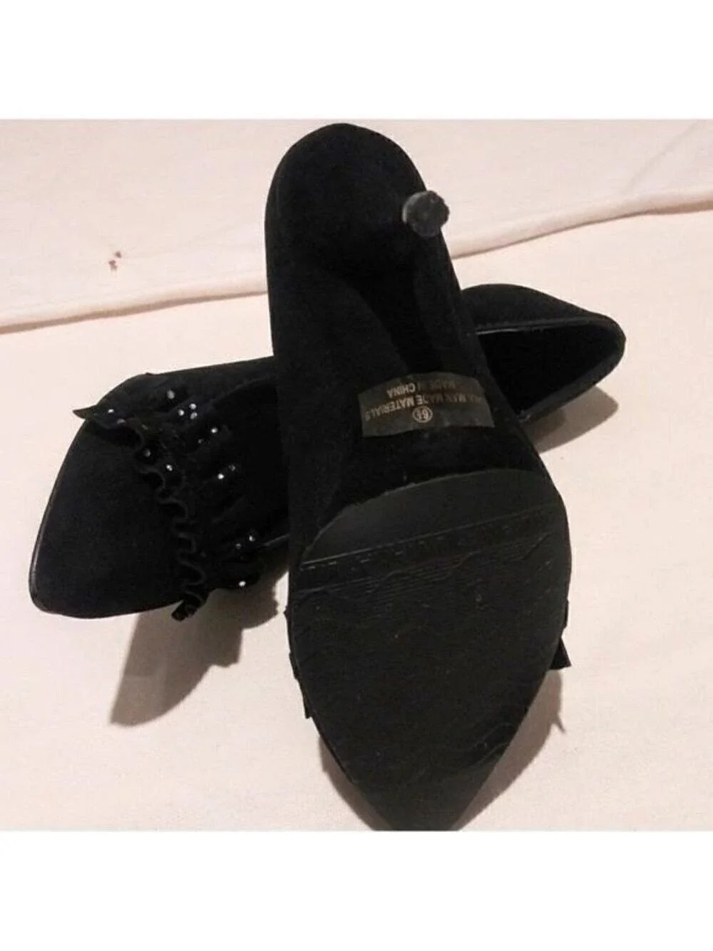 Liliana Black Rhinestone Stiletto Pumps Size 6.5